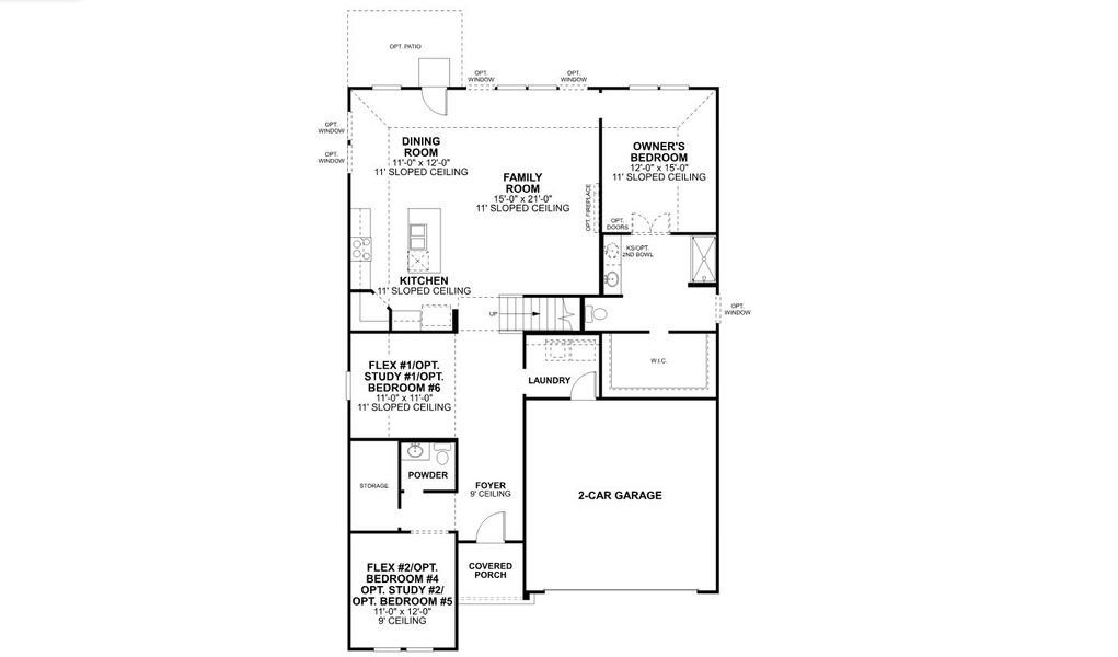 2D floor plan layout for the Barbosa - 40' Smart Series by M/I Homes in Lane Ranch, Sanger, TX (Image 3).