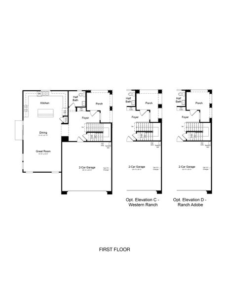 2D floor plan layout of this home in Parkside Villas Collection, Avondale, AZ (Image 2).