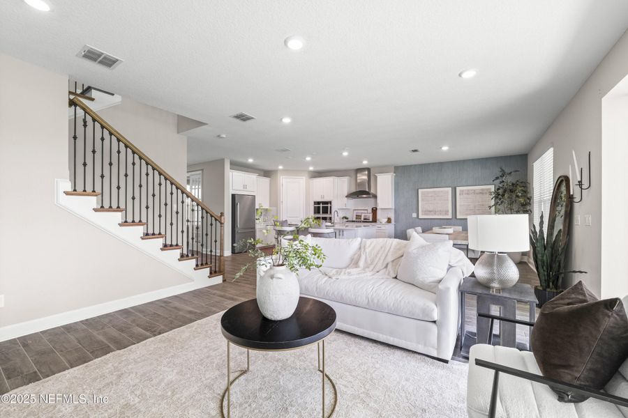 Furnished interior view inside a new home in The Cove at Beachwalk, St. Johns (Image 4). Furnished interior view inside a new home in The Cove at Beachwalk, St. Johns (Image 4).