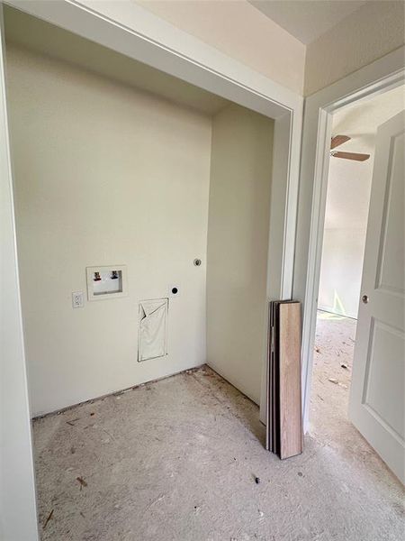 Washroom with hookup for a washing machine Washroom with hookup for a washing machine