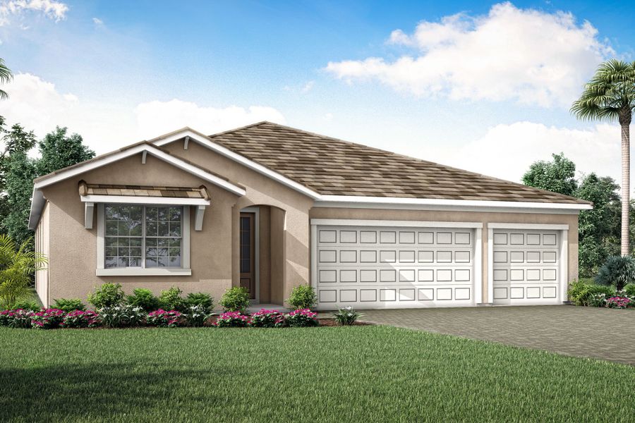 Representative exterior photo of a completed home built from the Isle Royal by Mattamy Homes in Sunstone Lakeside at Wellen Park, Venice, FL (Image 22).