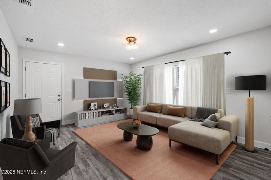 Furnished interior view inside a new home in , Jacksonville (Image 4). Furnished interior view inside a new home in , Jacksonville (Image 4).