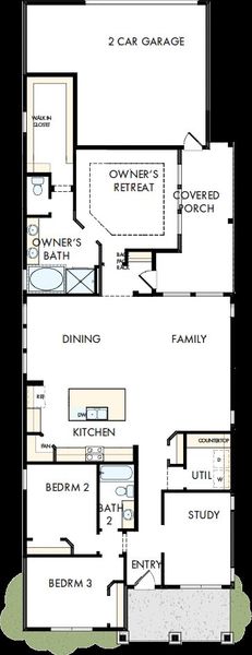 2D floor plan layout of this home in Sienna - Landmark Row Collection, Missouri City, TX (Image 5). 2D floor plan layout of this home in Sienna - Landmark Row Collection, Missouri City, TX (Image 5).