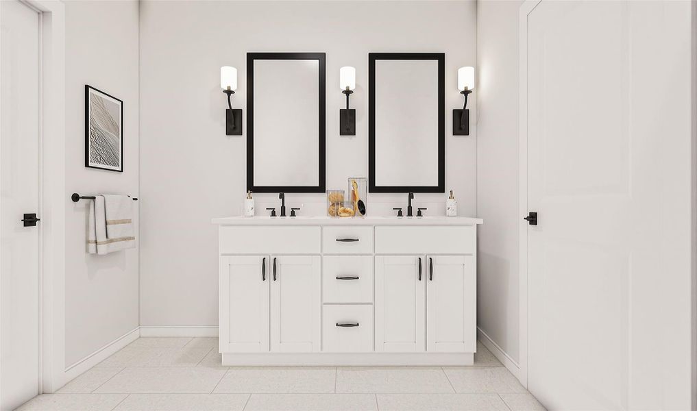 Relaxing primary bath (*Artist rendering used for illustration purposes only.)
