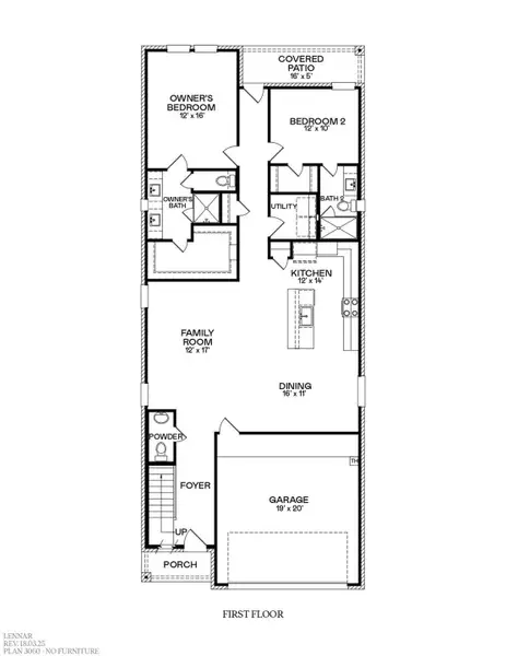 2D floor plan layout of this home in Oakberry Trails, Waller, TX (Image 3).