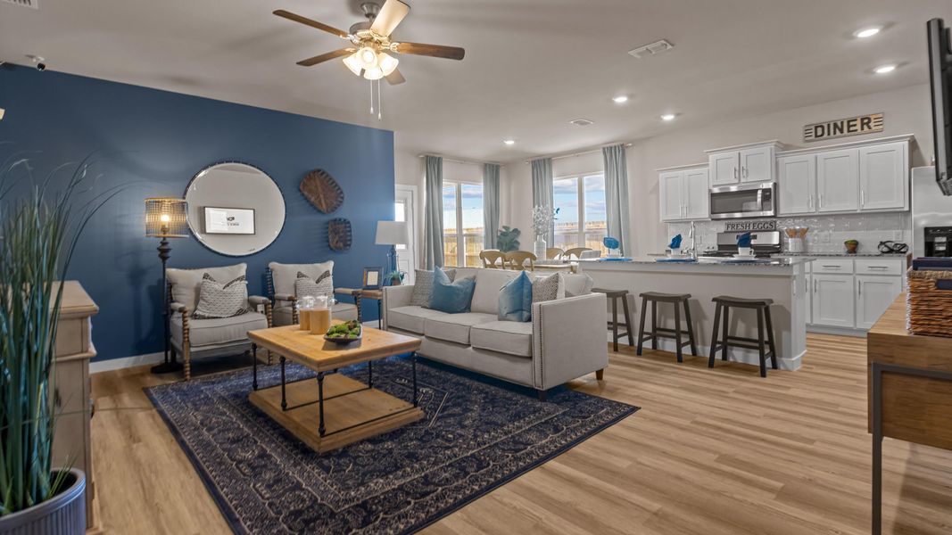 Representative furnished interior of a home built from the OXFORD by D.R. Horton in Heritage Parks, Abilene (Image 6).
