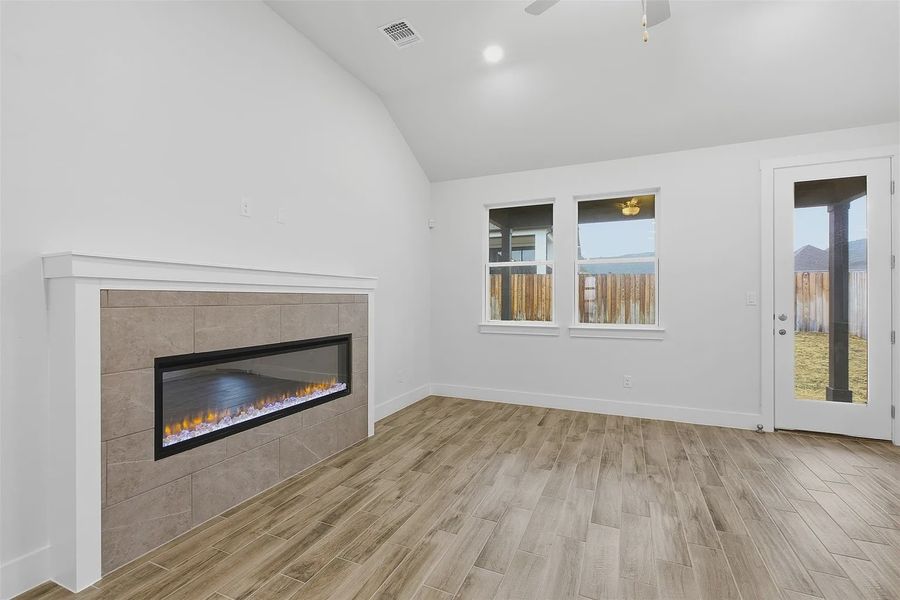 Representative unfurnished interior of a home built from the Oliver 2015 S TLT by Saratoga Homes in Lakeside at Tessera on Lake Travis, Lago Vista (Image 15).