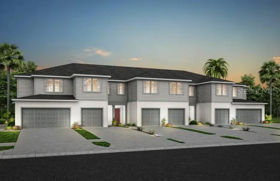 Front exterior of a new home in Harbor Square, Palm Bay, FL, highlighting curb appeal (Image 1). Front exterior of a new home in Harbor Square, Palm Bay, FL, highlighting curb appeal (Image 1).