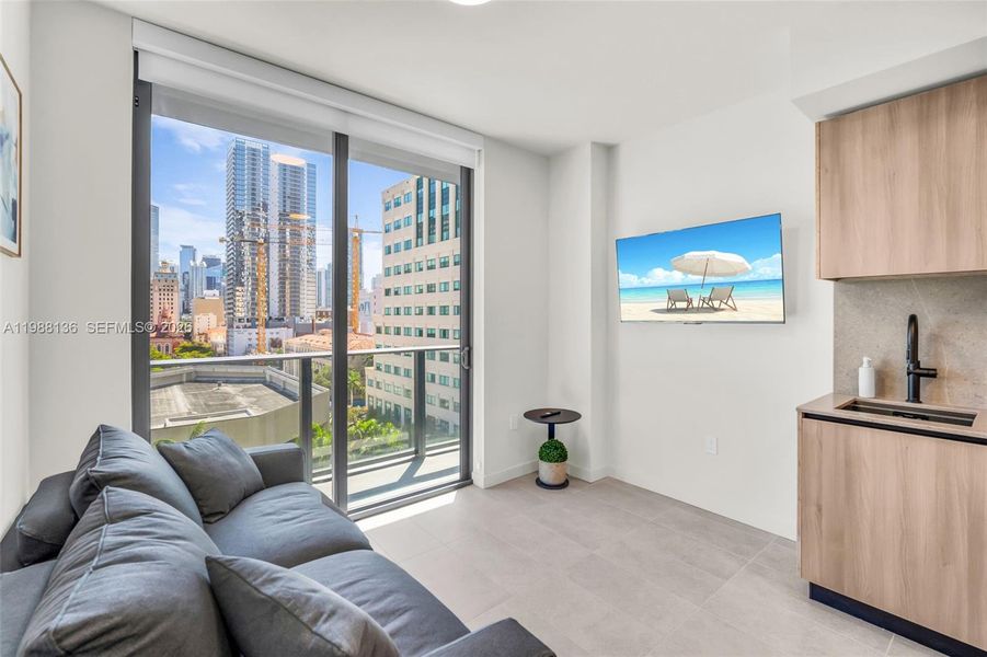 Furnished interior view inside a new home in , Miami (Image 7). Furnished interior view inside a new home in , Miami (Image 7).