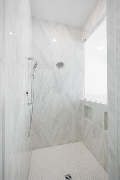 Primary Full bath with tiled shower