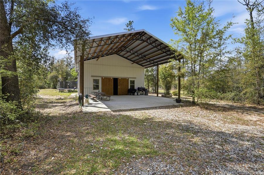 Exterior details and patio area of a home in , Newberry (Image 19).