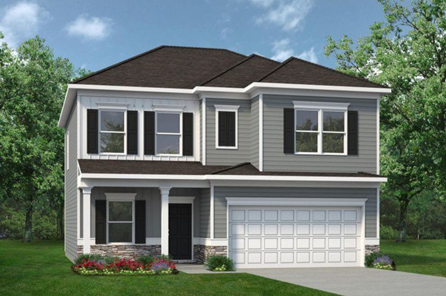 Front exterior of a new home in Jackson Hills, Clarksville, TN, highlighting curb appeal (Image 1). Front exterior of a new home in Jackson Hills, Clarksville, TN, highlighting curb appeal (Image 1).
