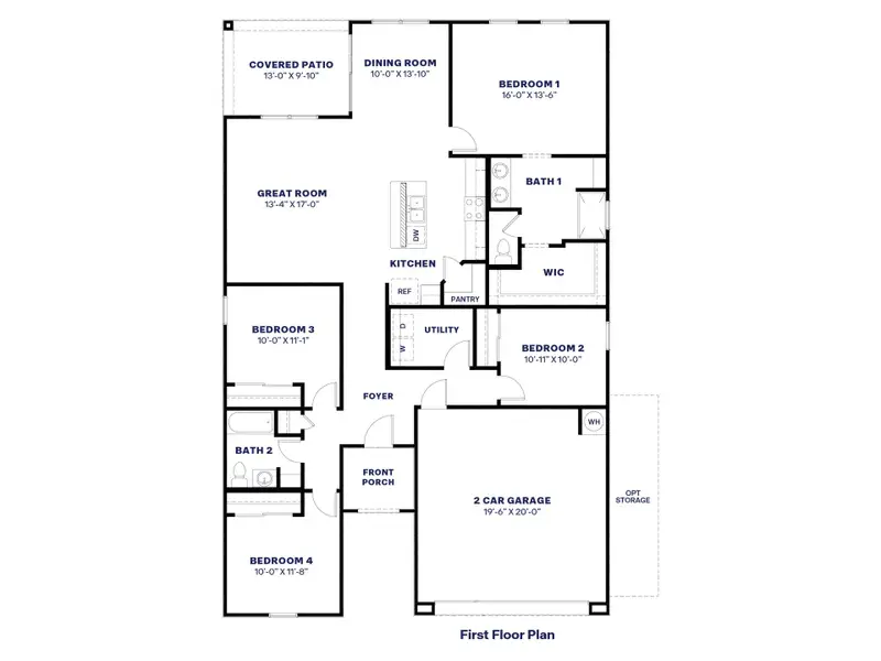 2D floor plan layout of this home in Desert Moon Estates, Buckeye, AZ (Image 2). 2D floor plan layout of this home in Desert Moon Estates, Buckeye, AZ (Image 2).