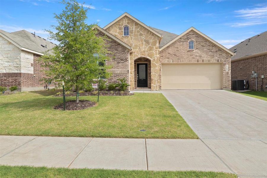 Front exterior of a new home in Shaded Tree, McKinney, TX, highlighting curb appeal (Image 25). Front exterior of a new home in Shaded Tree, McKinney, TX, highlighting curb appeal (Image 25).