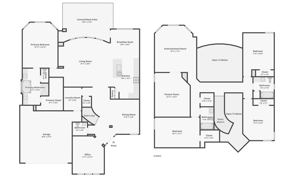 2D floor plan layout of this home in Massey Oaks - Estate Series, Pearland, TX (Image 1). 2D floor plan layout of this home in Massey Oaks - Estate Series, Pearland, TX (Image 1).