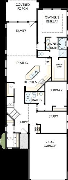 2D floor plan layout of this home in Prairieland Village - Grove Collection, Cypress, TX (Image 3).