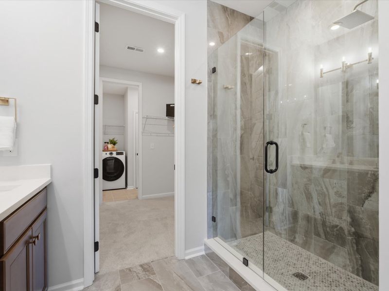 Representative furnished interior of a home built from the Bellamy by Tri Pointe Homes in Bellflower, Charlotte (Image 24).