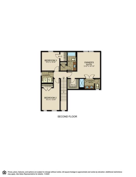 2D floor plan layout of this home in Verdancia, Horizon City, TX (Image 4).
