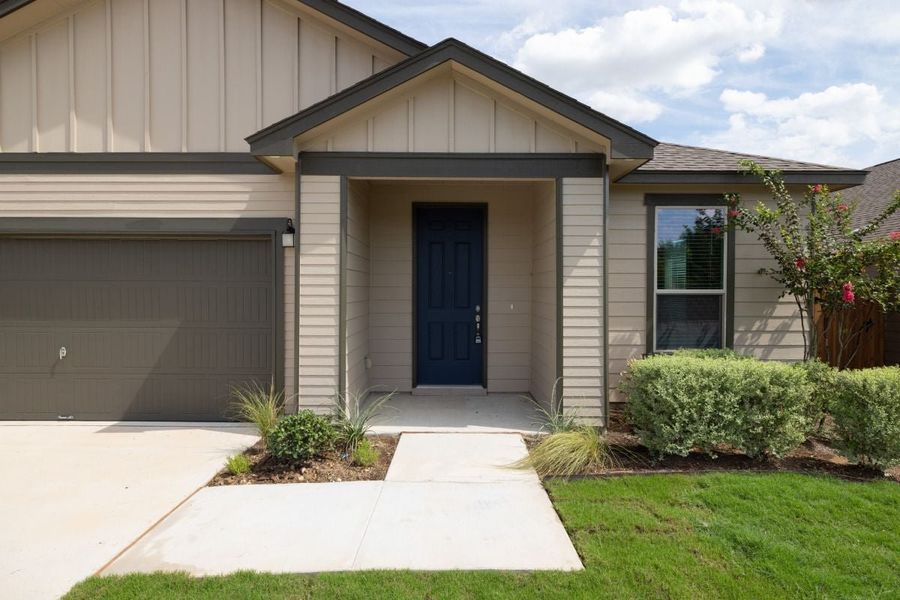Front exterior of a new home in Hidden Trails, Belton, TX, highlighting curb appeal (Image 19). Front exterior of a new home in Hidden Trails, Belton, TX, highlighting curb appeal (Image 19).