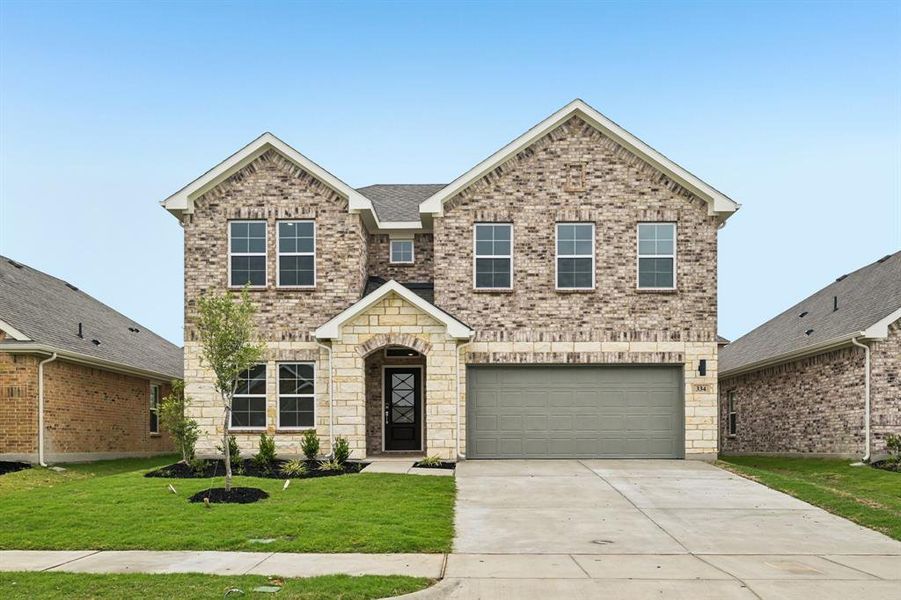 Front exterior of a new home in Summerwood Estates, Red Oak, TX, highlighting curb appeal (Image 2). Front exterior of a new home in Summerwood Estates, Red Oak, TX, highlighting curb appeal (Image 2).