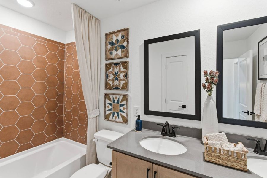 Furnished interior view inside a new home in Prominence, San Antonio (Image 39).