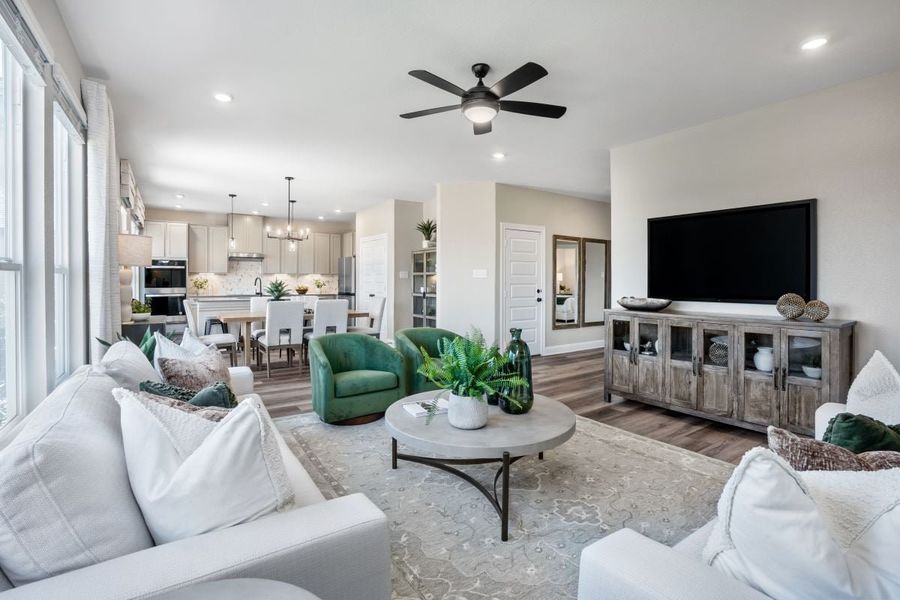 Representative furnished interior of a home built from the Plan 2429 Modeled by KB Home in Hidden Trails, Belton (Image 6). Representative furnished interior of a home built from the Plan 2429 Modeled by KB Home in Hidden Trails, Belton (Image 6).