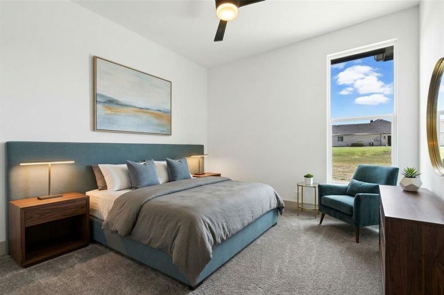 Virtually staged bedroom