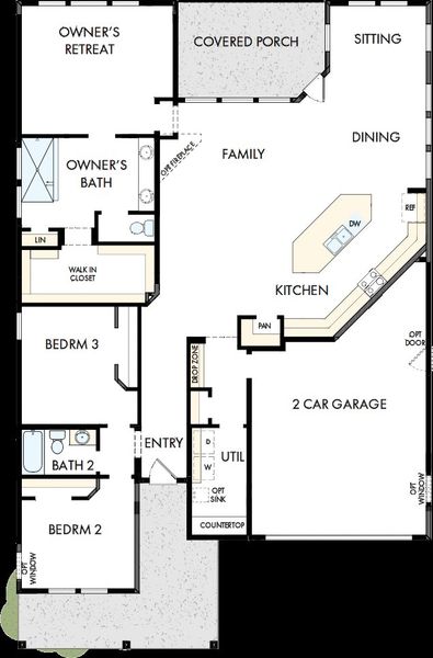 2D floor plan layout of this home in Discover Series - Select, Summerville, SC (Image 5).