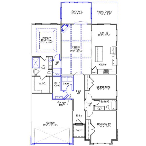 2D floor plan layout of this home in Fieldstone, Lexington, NC (Image 4).