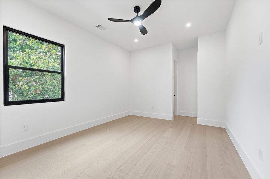Upstairs bedroom three is privately positioned away from the other bedrooms, creating an ideal guest retreat with added comfort and privacy