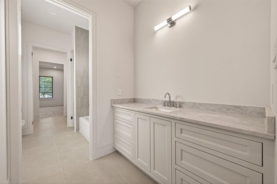 Each room has their own vanity