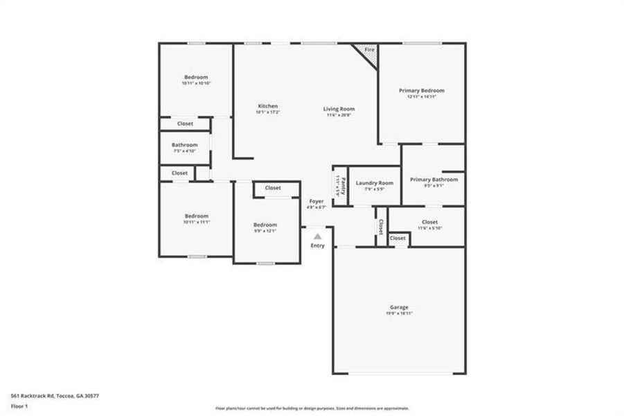 2D floor plan layout of this home in , Toccoa, GA (Image 3). 2D floor plan layout of this home in , Toccoa, GA (Image 3).