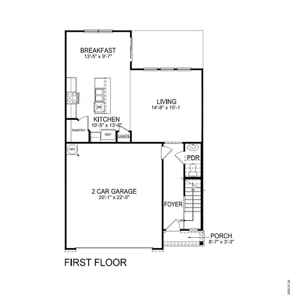 2D floor plan layout of this home in Harrier Point, Woodruff, SC (Image 3).