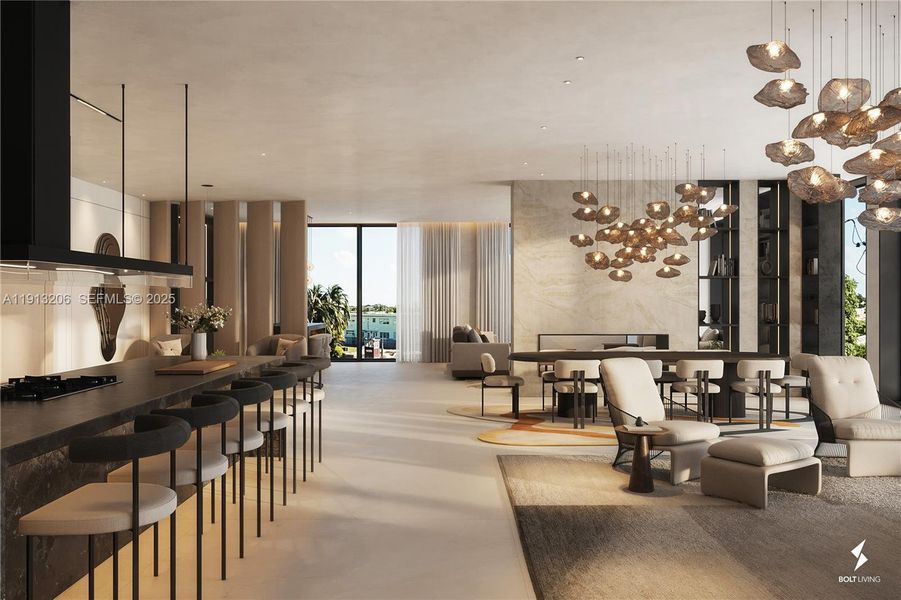 Furnished interior view inside a new home in , Surfside (Image 15).