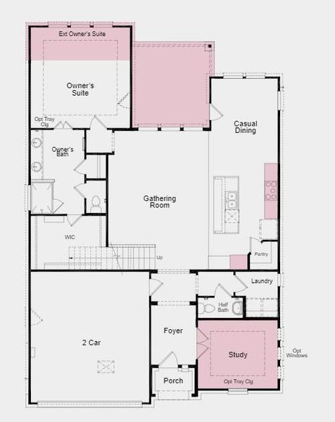 Structural options added include; Gourmet kitchen, 4th bedroom and 3rd bathroom, 12' pop-up ceilings at game room, extended primary suite and covered patio, mud set shower at primary bath, study, windows at study, and horizontal railing on staircase and at half wall upstairs.