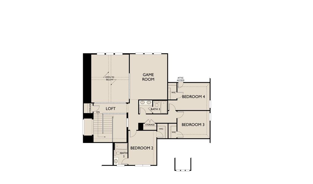 2D floor plan layout for the Hathaway by Ashton Woods in Wildrye 60ft, Waller, TX (Image 5).