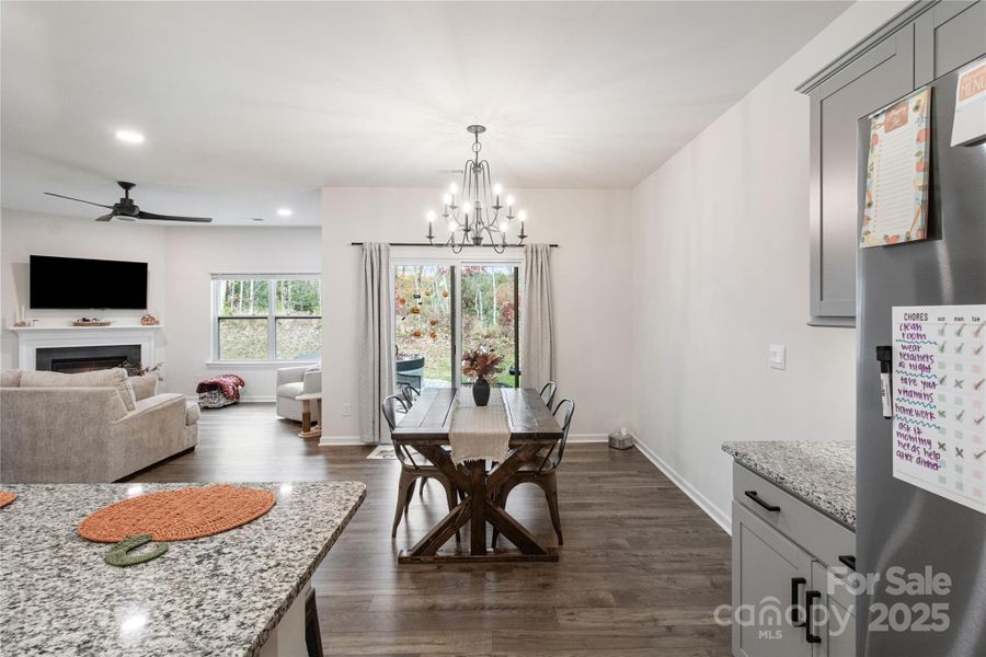 Dining area with patio view Dining area with patio view
