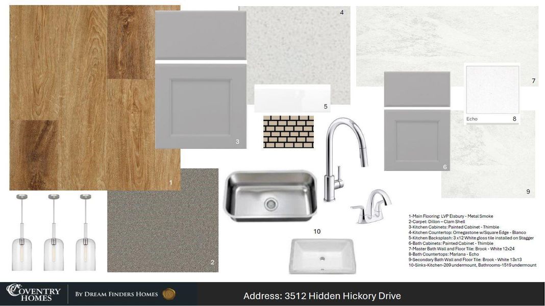 Sample of building materials used in homes in The Meadows at Imperial Oaks, Spring (Image 4). Sample of building materials used in homes in The Meadows at Imperial Oaks, Spring (Image 4).