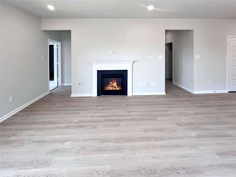 The Kettering II- Family Room with Gas Fireplace