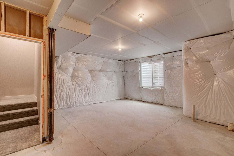 Unfinished Basement - Not Actual Home - Finishes May Vary