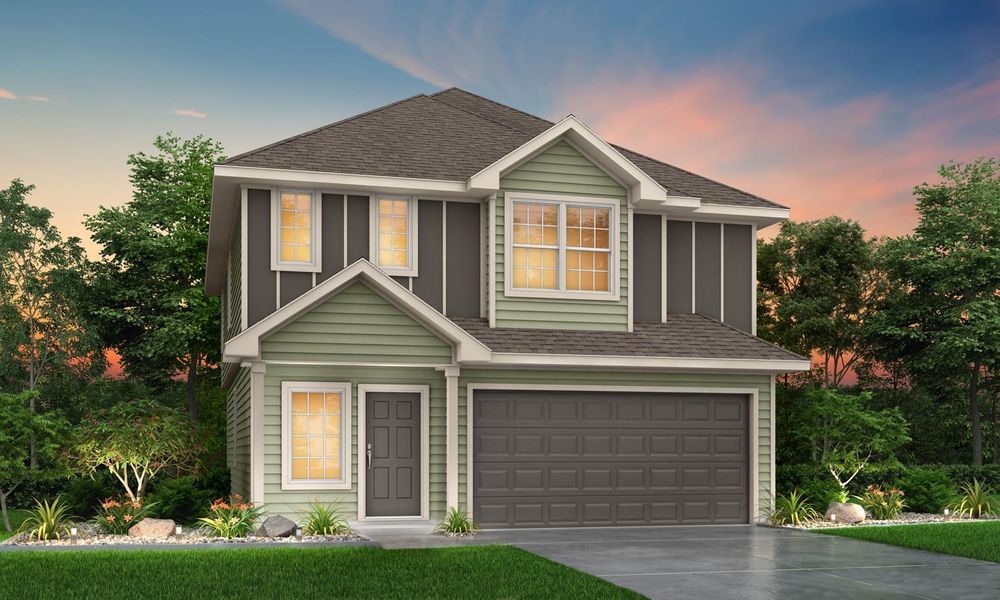 Front exterior of a new home in Cliffstone Hills, Conroe, TX, highlighting curb appeal (Image 1). Front exterior of a new home in Cliffstone Hills, Conroe, TX, highlighting curb appeal (Image 1).