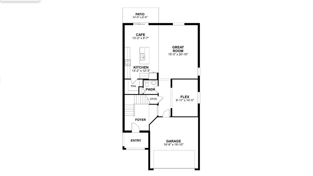 2D floor plan layout for the Inspiration by M/I Homes in Southpointe, Palmetto, FL (Image 3).