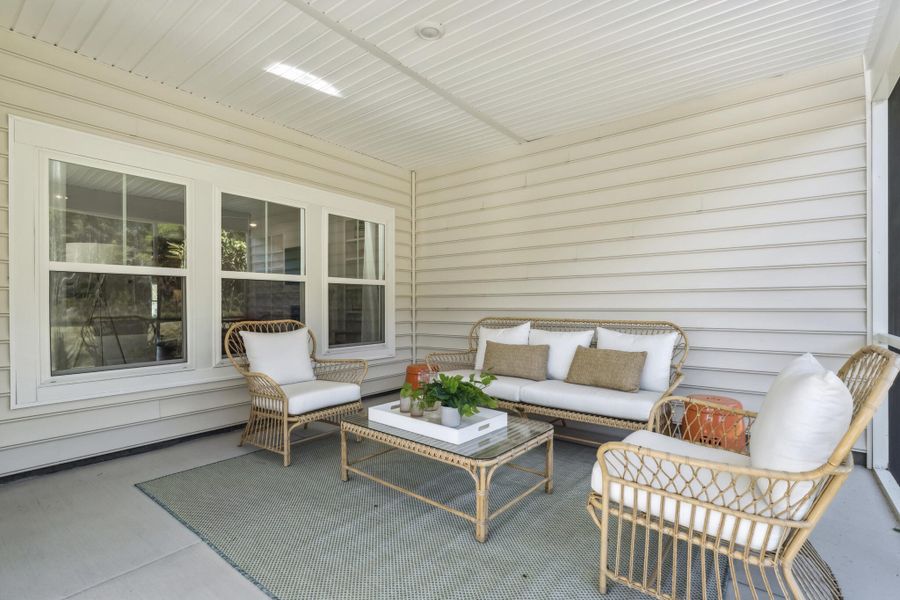 Exterior details and patio area of a home in Horizons at Summers Corner | 55+, Summerville (Image 3). Exterior details and patio area of a home in Horizons at Summers Corner | 55+, Summerville (Image 3).