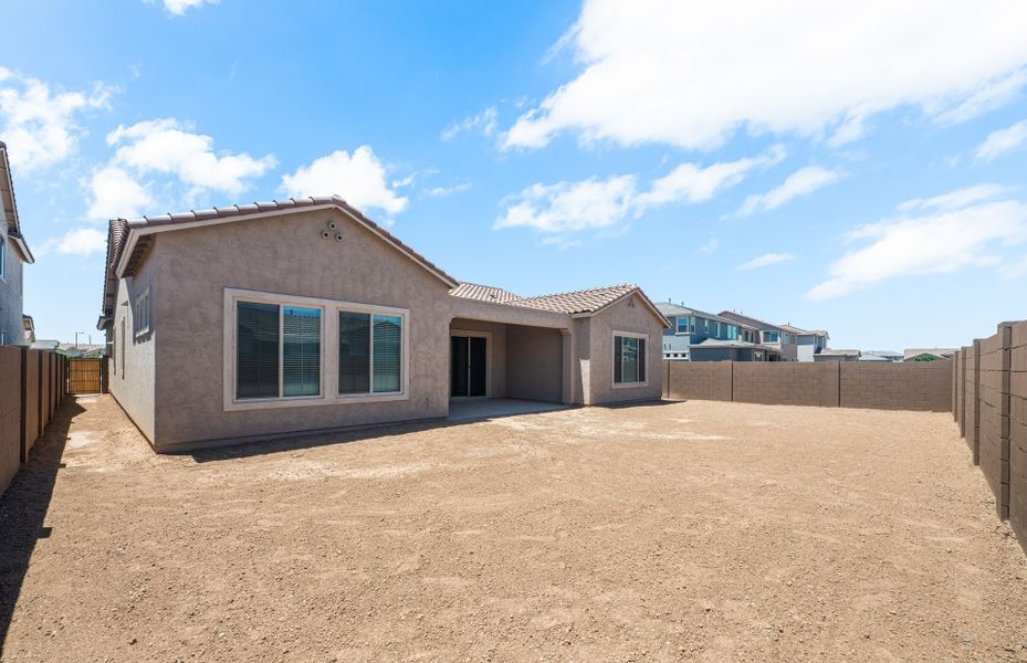 Exterior details and patio area of a home in Harvest - Enchantment Series, Queen Creek (Image 3). Exterior details and patio area of a home in Harvest - Enchantment Series, Queen Creek (Image 3).