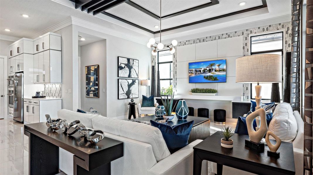 Furnished interior view inside a new home in Cresswind Palm Beach at Westlake, Westlake (Image 9).