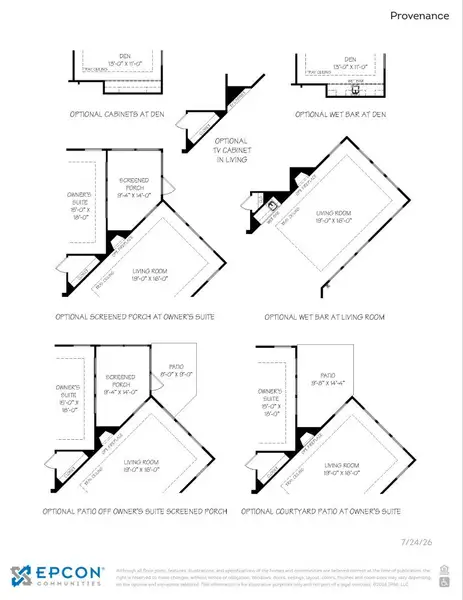 2D floor plan layout for the Provenance by Epcon Communities in The Courtyards at Redbud Lane, Holly Springs, GA (Image 23).