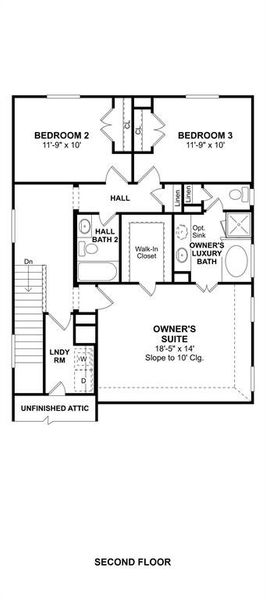 The Lockport II floor plan by K. Hovnanian Homes. 2nd Floor shown. *Prices, plans, dimensions, features, specifications, materials, and availability of homes or communities are subject to change without notice or obligation.