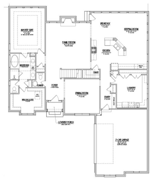 2D floor plan layout for the Ashworth by Sentinel Builders, Inc. in Copperstone At Choto, Knoxville, TN (Image 1).