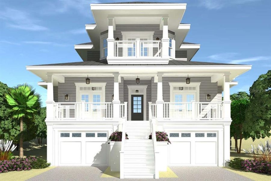 Front exterior of a new home in , Ponce Inlet, FL, highlighting curb appeal (Image 2). Front exterior of a new home in , Ponce Inlet, FL, highlighting curb appeal (Image 2).