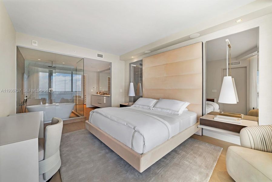 Furnished interior view inside a new home in , Miami (Image 10).